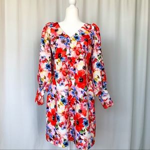 Asos Curve Puff Sleeve Tea Dress Floral Print